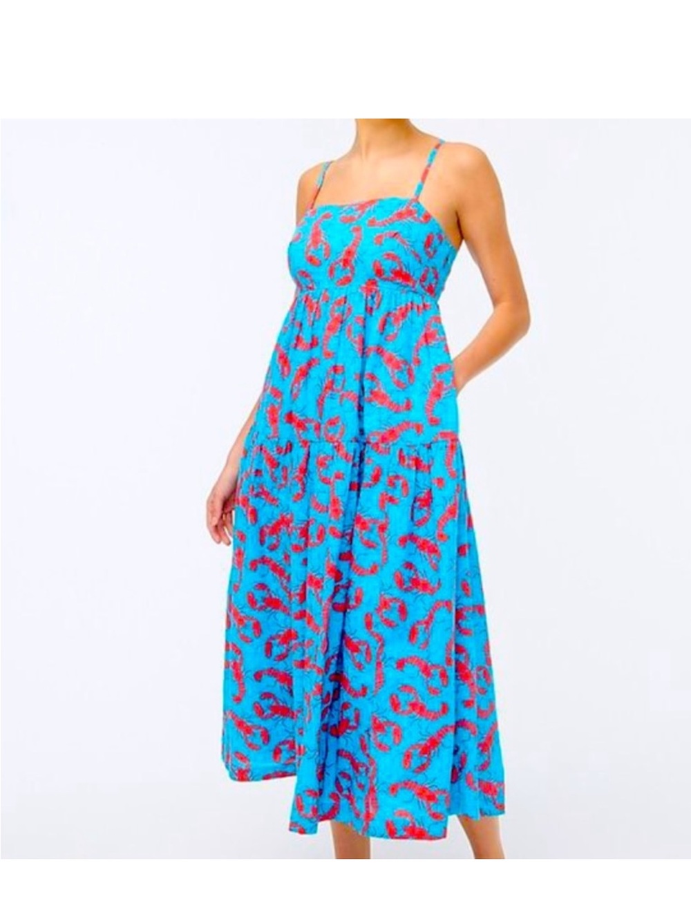 J Crew lobster maxi dress